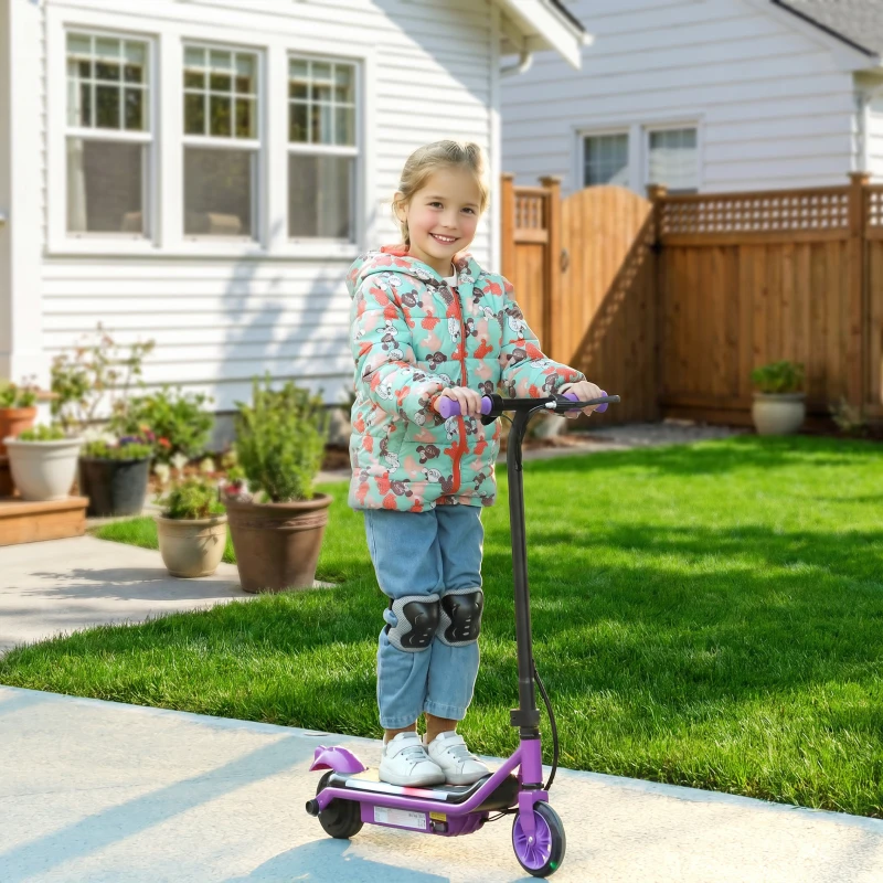 AIYAPLAY Electric Scooter for Kids Aged 6-14 Years, with Colourful Lights, Purple