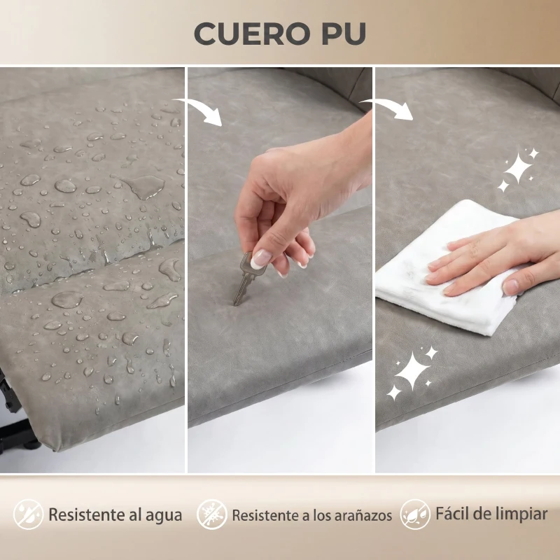 HOMCOM Sillón Relax Reclinable Eléctrico Levanta Personas de Cuero PU Control Remoto Asiento con Resorte Reposapiés Gris