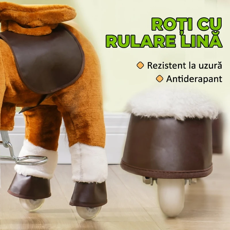 AIYAPLAY Căluț pentru Copii cu Sunete Realiste, Maro