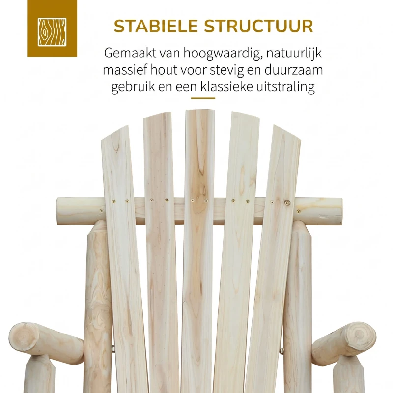 Outsunny Schommelstoel schommelzetel schommel stoel relaxstoel vurenhout natuur