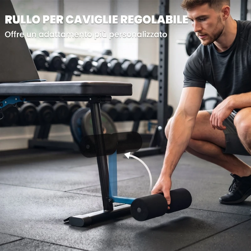 SPORTNOW Panca per Pesi Pieghevole e Regolabile, Portata 300 kg, Schienale a 7 Posizioni