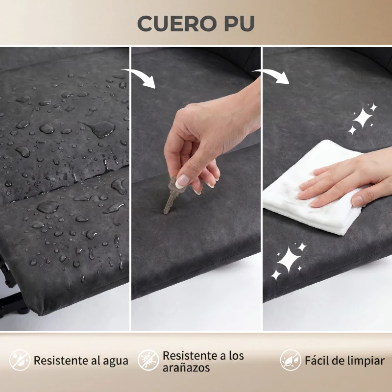 HOMCOM Sillón Relax Reclinable Eléctrico Levanta Personas de Cuero PU Control Remoto Asiento con Resorte Reposapiés Gris