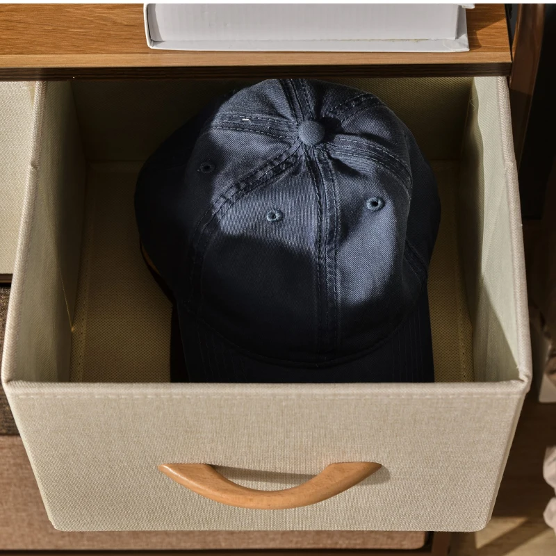 HOMCOM Kommode Schrank mit 4 Schubladen aus Leinen Aufbewahrungsschrank mit Metallrahmen für Schlafzimmer, Wohnzimmer