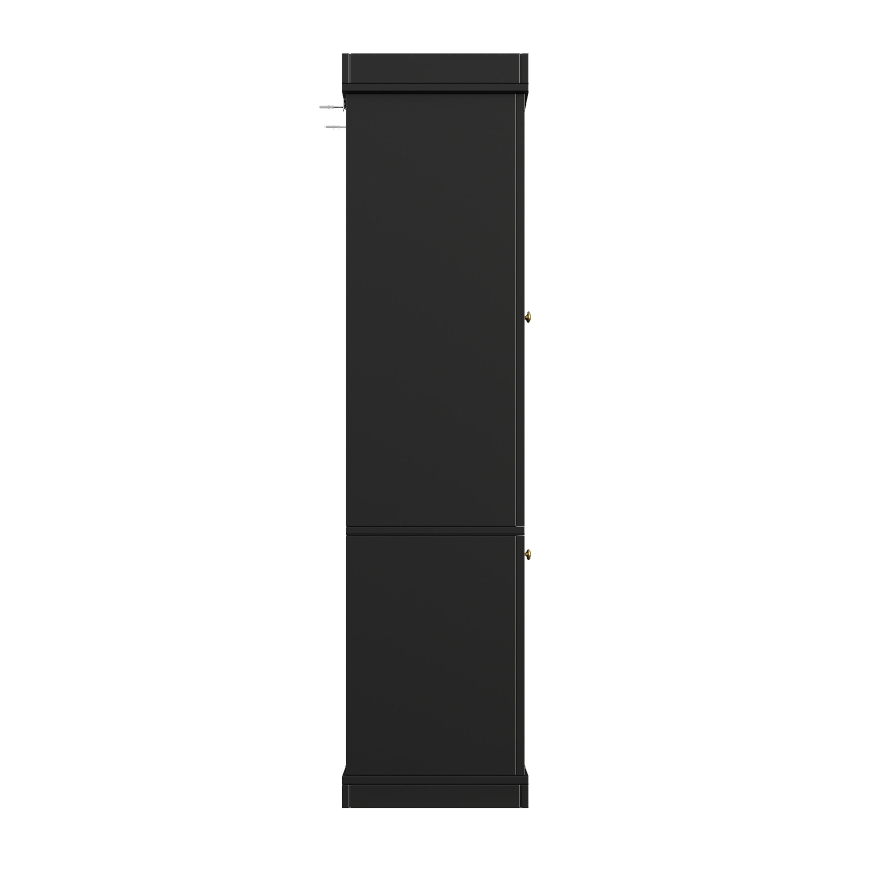 Modern Freestanding Display Cabinet with Height-Adjustable Shelves, LED Lighted Tall Showcase for Industrial Interiors, 80L x 40W x 180H cm, Black