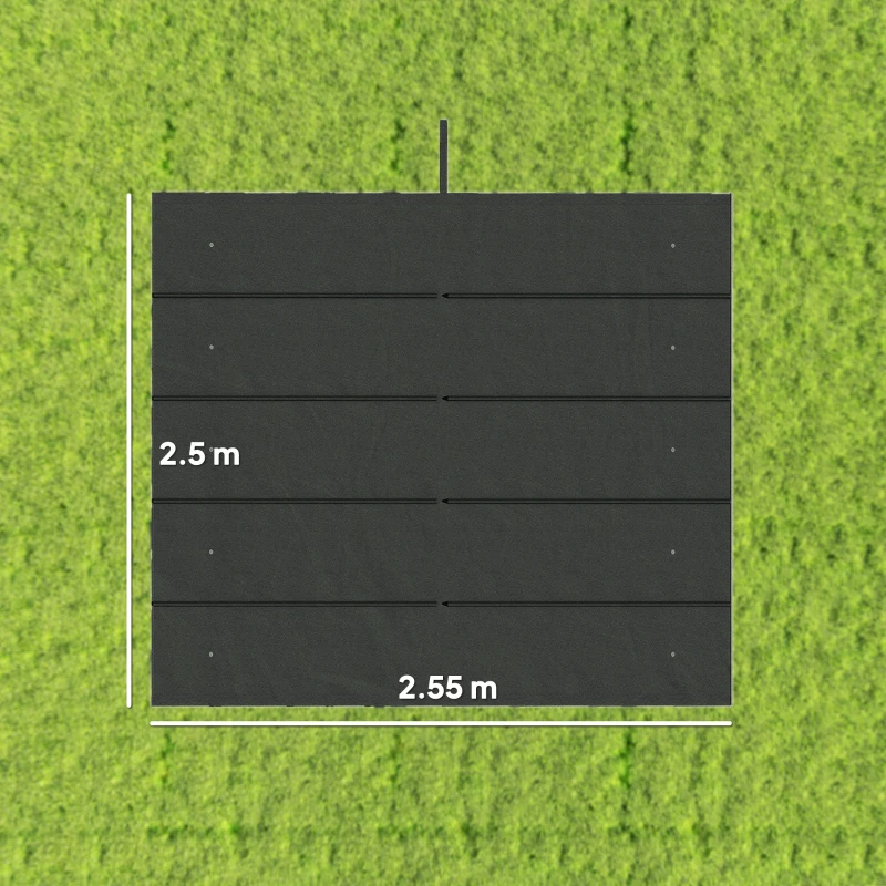 Outsunny Retractable Pergola Cover, 2.55 x 2.5 m Replacement Canopy Fabric for 3 x 3 m Frame, Roof Top Only, Dark Grey
