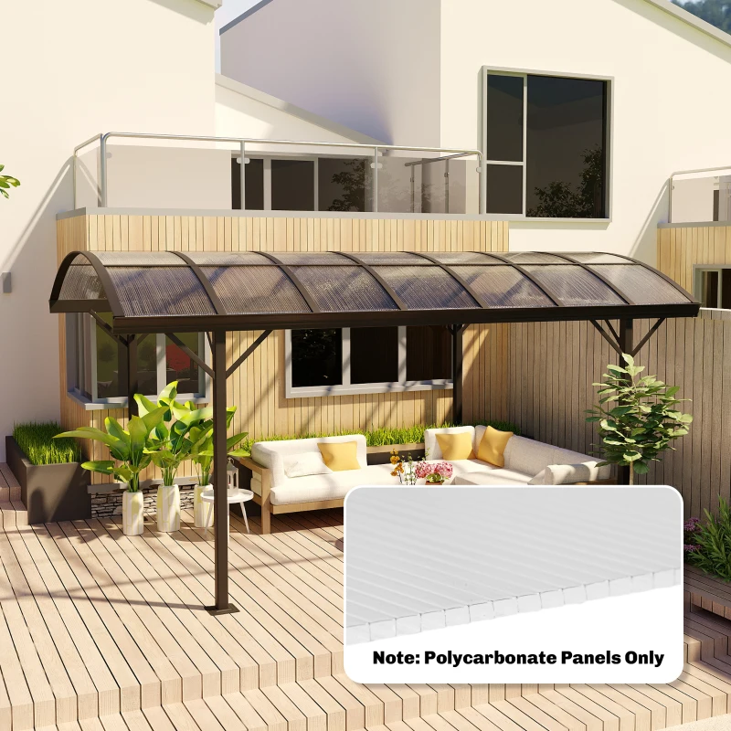 Outsunny Set di 10 Lastre Alveolari in Policarbonato, 120x60 cm, Anti-UV, Tagliabili, per Serre, Pensiline, Tettoie