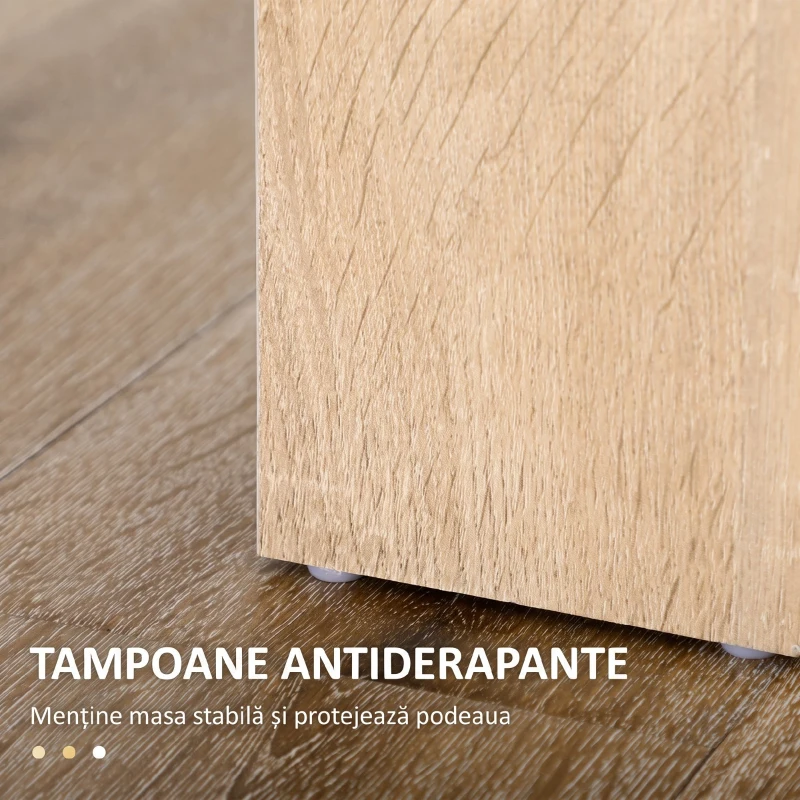 HOMCOM Masă de sufragerie modernă din lemn pentru 4-6 persoane, 120x69x75cm, culoare negru și lemn