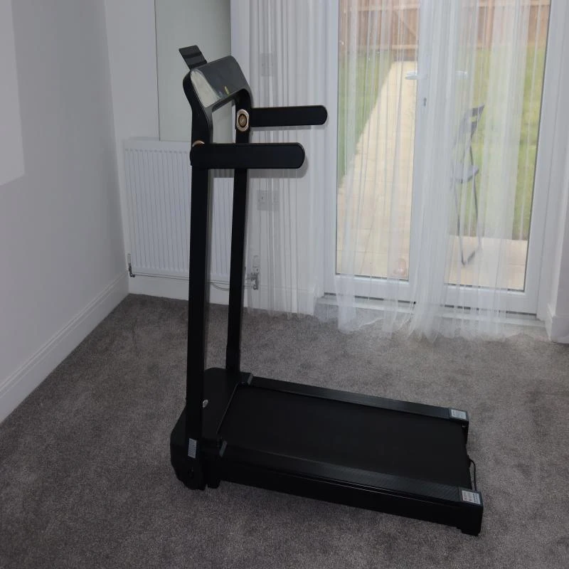 HOMCOM 600W Foldable Steel Motorised Treadmill Running Machine w/ LCD Monitor Black