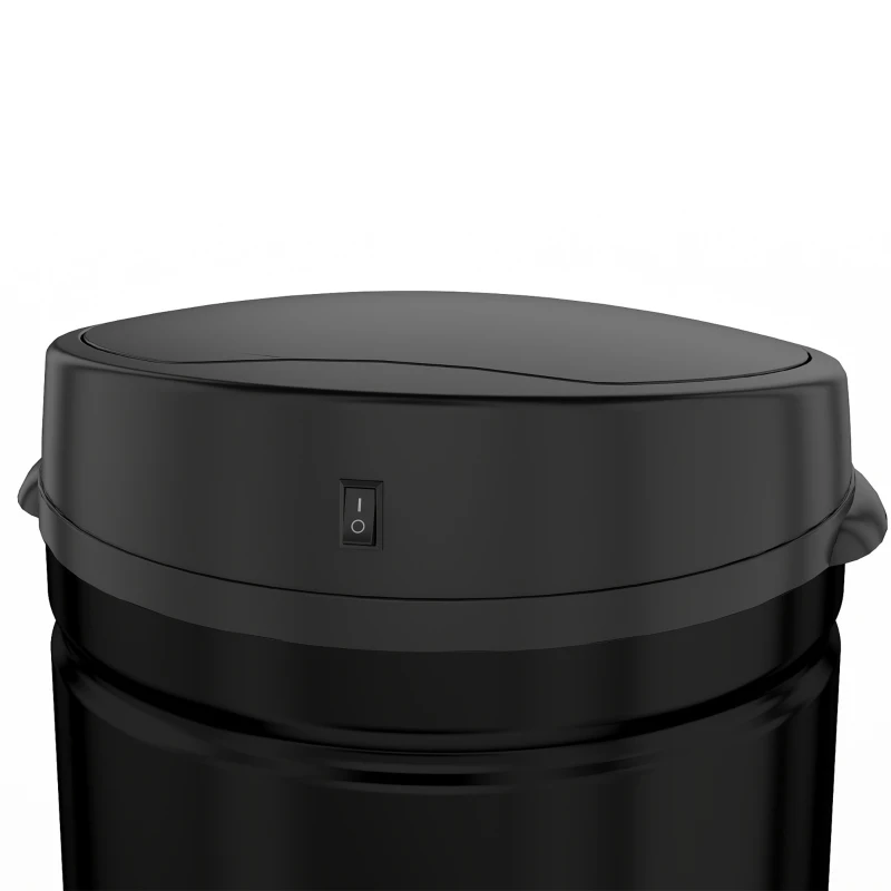 HOMCOM 50L Stainless Steel Sensor Bin - Black
