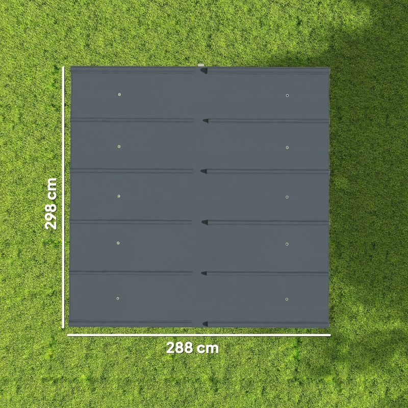 Outsunny Toile de Toit pour pergola Bâche pour Pergola rétractable de 3 x 3 m, Polyester 180g/m³, Anti-UV 30+, Gris foncé