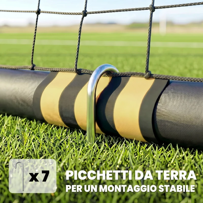 SPORTNOW Porta da Calcio con Rete e Imbottitura in EPE, 3x1.2x2 m, Giallo
