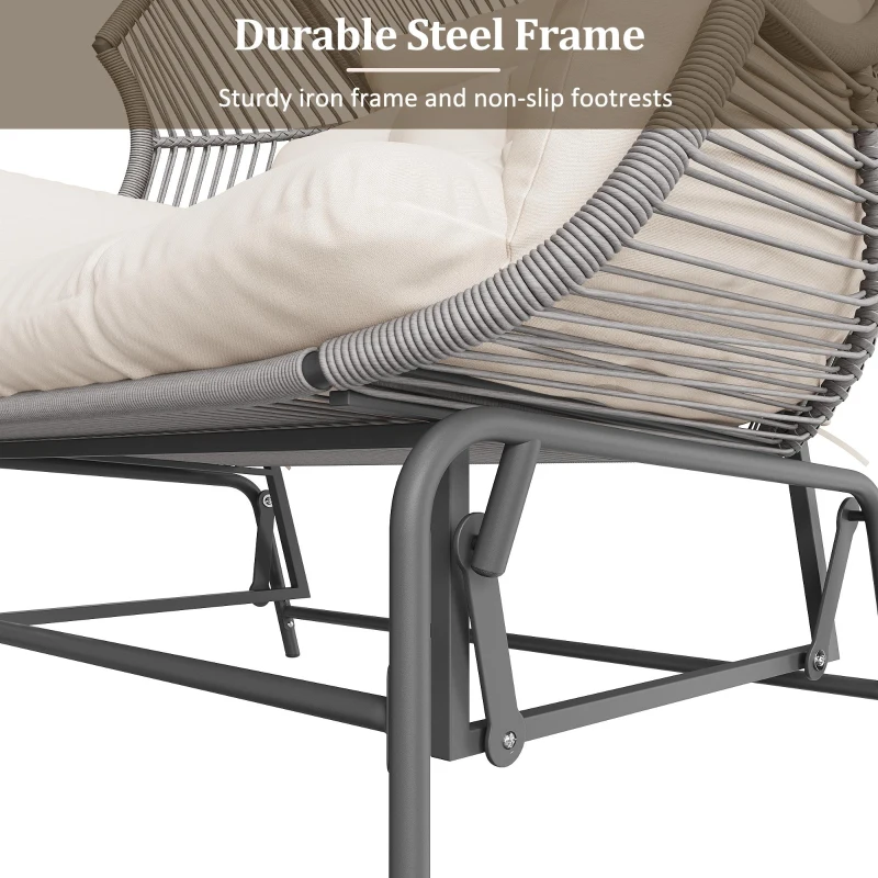 Comfortable Garden Rocker with Gentle Rocking Motion, Perfect Rocking Chair for Garden or Balcony, 145L x 85W x143H cm, Grey