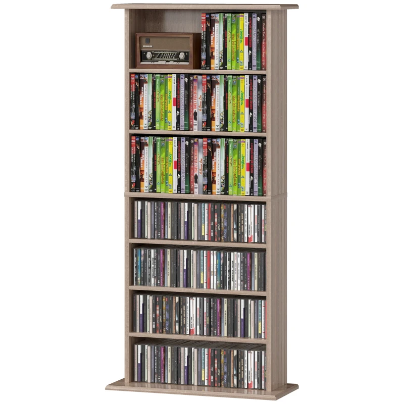 HOMCOM 360 CD Storage Unit - Natural Wood Finish