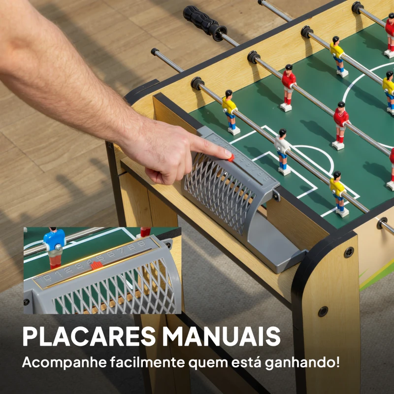 SPORTNOW Matraquilho para Crianças em Madeira com 2 Marcadores 6 Punhos 18 Jogadores 6 Varas e 2 Bolas 75x66x75 cm Madeira
