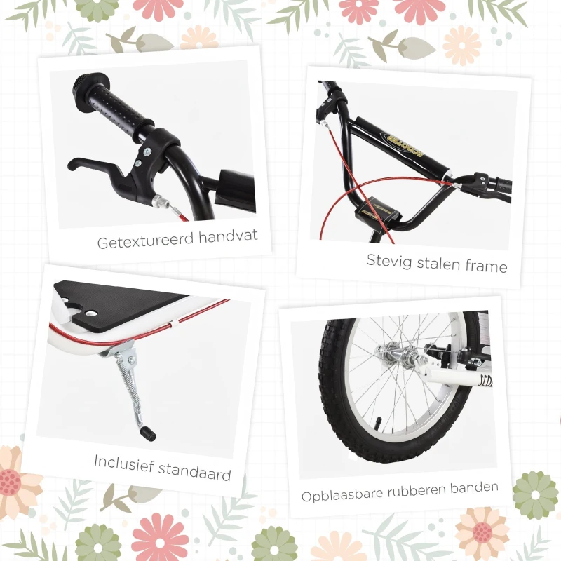 HOMCOM step scooter stadsscooter kinderen luchtband verstelbare step aluminium wit(m-6)