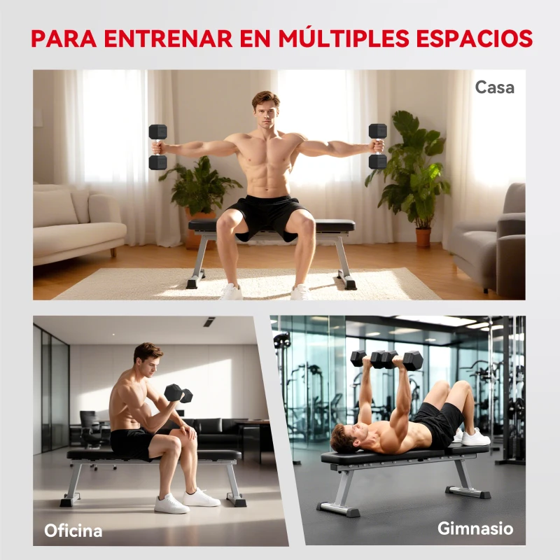 HOMCOM Mancuerna Hexagonal 20 kg de Hierro Fundido Pesas de Metal Recubiertas de Goma para Entrenamiento en Casa Gimnasio Negro