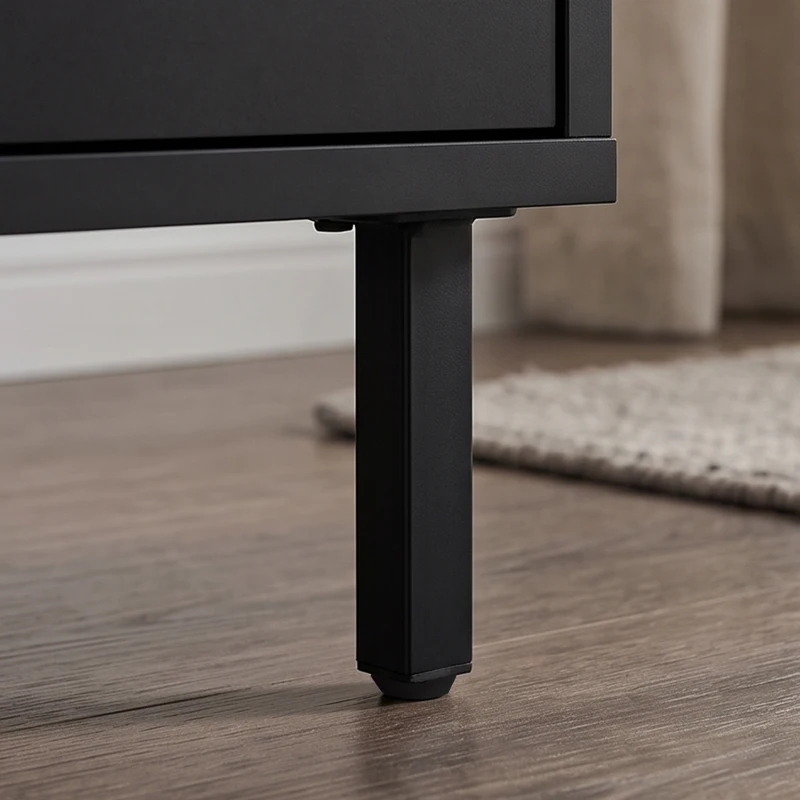 HOMCOM Bedside Cabinet, Bedside Table with 2 Drawers, Storage and Steel Legs for Bedroom, Living Room, Black