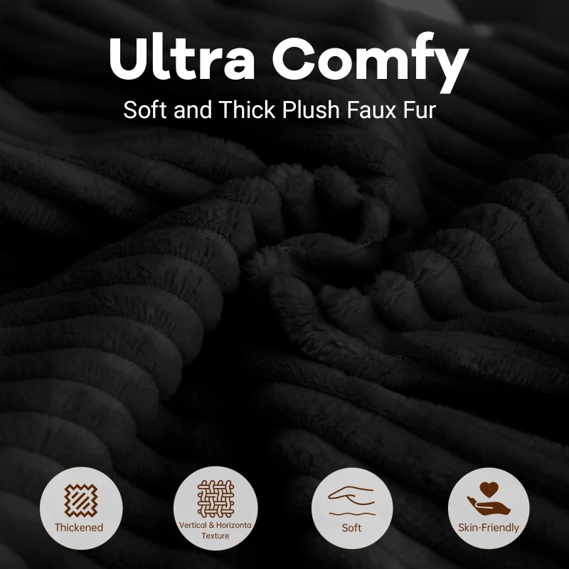 Ergonomic Lazy Sofa with High-Density Shredded Foam, Corduroy Bean Bag Chair for Balcony or Guest Room, 103L x 90W x 70H cm, Black