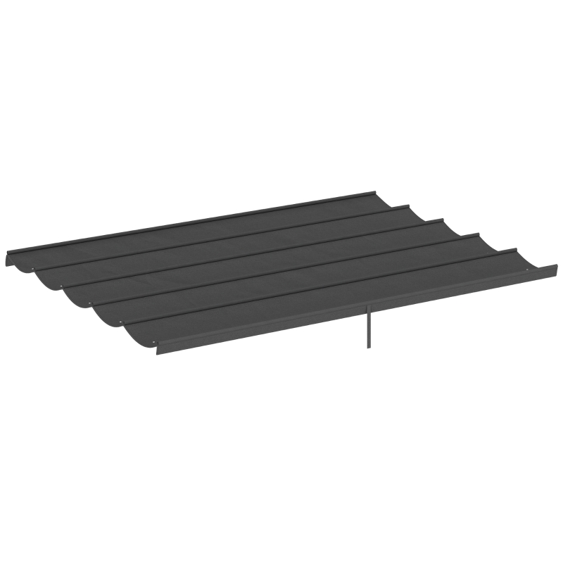 Outsunny Cubierta para Techo Retráctil de 3,5x2,6 m para Pérgola 4x3 Tela de Repuesto con 10 Orificios de Drenaje Gris Oscuro