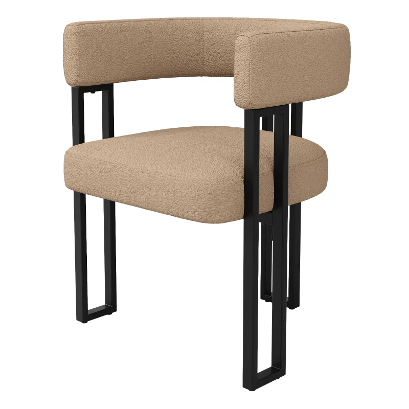 6-Piece Dining Chairs Set with Ergonomic Curved Backrest, Modern Upholstered Dining Chairs for Living Spaces, 51.5L x 54W x 72H cm, Brown