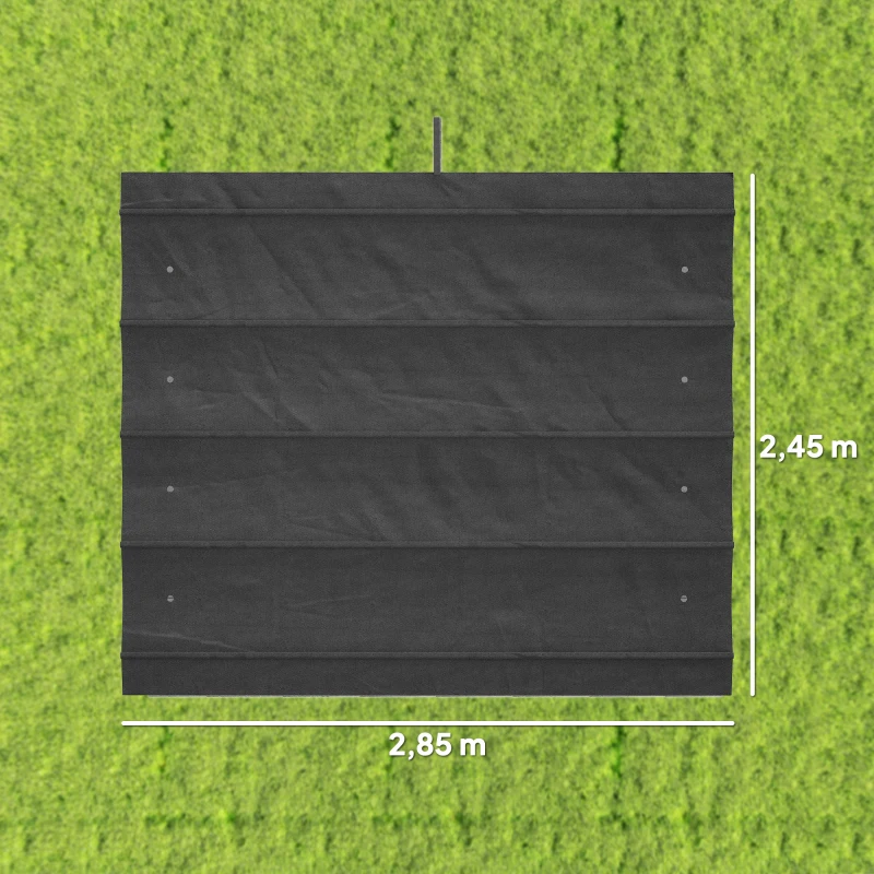 Outsunny Techo de Repuesto Retráctil 3x2,5 m para Marco de 2,85x2 m Toldo de Tela Solo para Cenador Jardín con 8 Orificios Gris Oscuro
