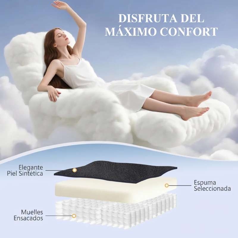HOMCOM Sillón Relax Reclinable Eléctrico Levanta Personas de Cuero PU Control Remoto Asiento con Resorte Reposapiés Gris