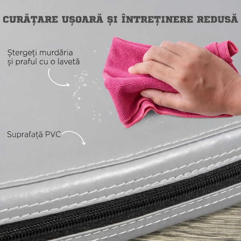 HOMCOM Saltea pentru Pole Dance Antiderapantă, Portabilă și Detașabilă, Pliabilă, pentru Acasă și Sală, Ø150x5 cm, Gri