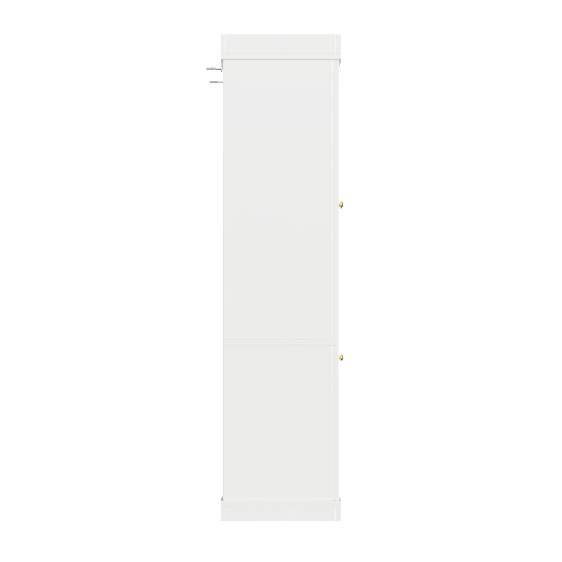 Modern Display Cabinet with Integrated LED Mood Lighting, Adjustable-Shelf Tall Bookcase for Industrial Interiors, 80L x 40W x 180H cm, White