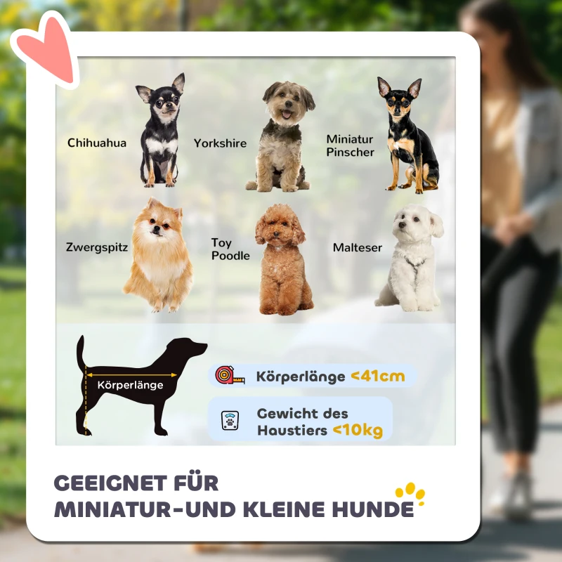 PawHut Hundewagen klappbar Hundebuggy bis 10 kg mit 3 Rädern, Netzfenstern Getränkehalter Ablagekorb 109,5x57,5x106,5 cm Rot