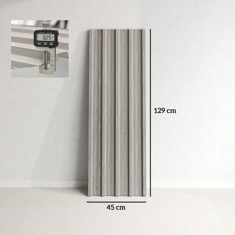 Outsunny Set of 12 Corrugated Steel Roof Sheet Panels - Grey Wood Effect