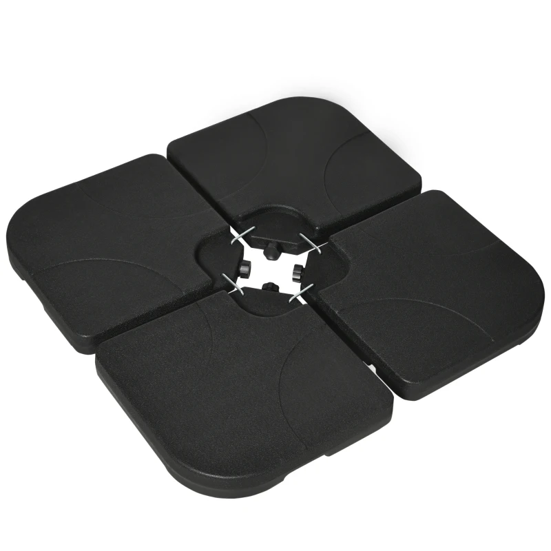 Outsunny Gewichtsplatten für Sonnenschirmständer, befüllbar, wetterbeständig, 104 cm x 104 cm x 7,5H cm, Schwarz