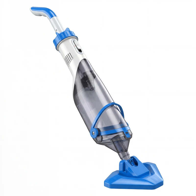 Outsunny Limpiafondos de Piscina Manual Inalámbrica con Cepillo y Barra Ajustable de 63-150 cm para Piscinas Pequeñas Azul