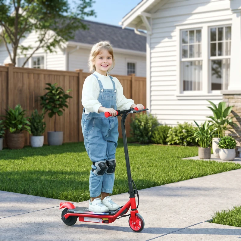 AIYAPLAY Electric Scooter for Kids Aged 6-14 Years, with Colourful Lights, Red