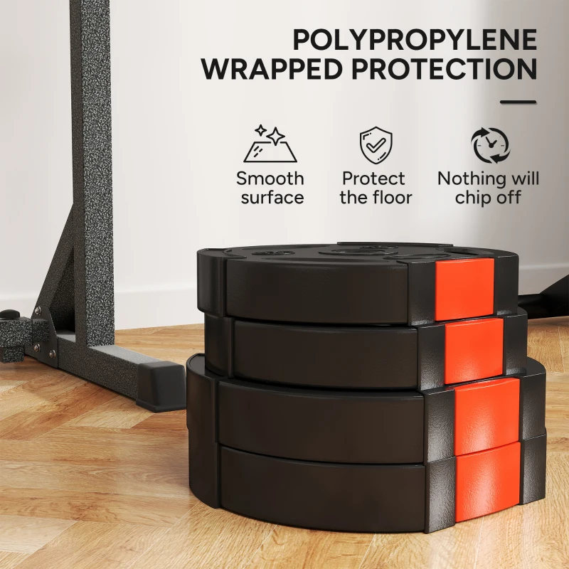 SPORTNOW Zestaw 4 ciężarków do hantli, 2 x 5 kg/10 kg, zestaw obciążników do sztangi 2,5 cm, średnica otworu 30 mm, kolor czarny