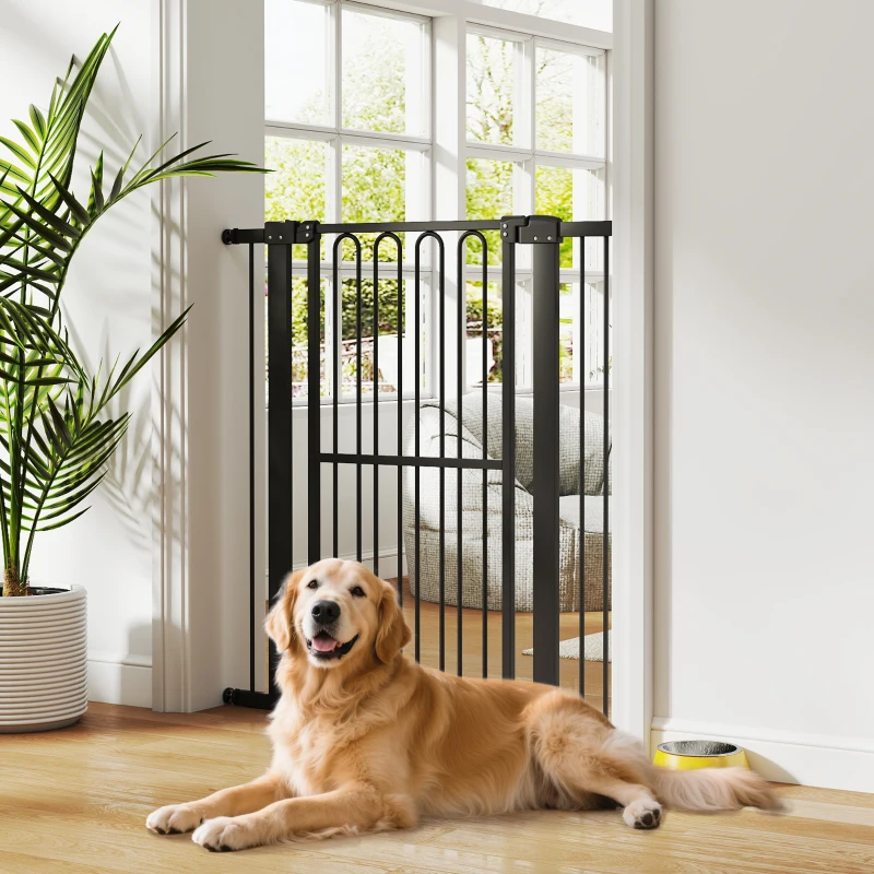 PawHut Türschutzgitter Hund, 76-104 cm Absperrgitter ohne Bohren, Treppengitter
