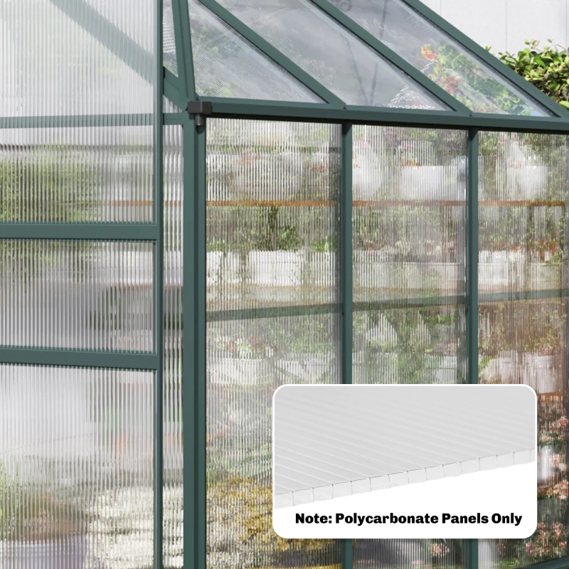 Outsunny Set di 10 Lastre Alveolari in Policarbonato, 120x60 cm, Anti-UV, Tagliabili, per Serre, Pensiline, Tettoie