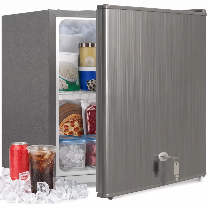 HOMCOM Mini-zamrażarka 35 l, elektryczna wolnostojąca, 161 W, mini skrzynia zamrażająca, 47 x 44,2 x 48,8 cm, szary