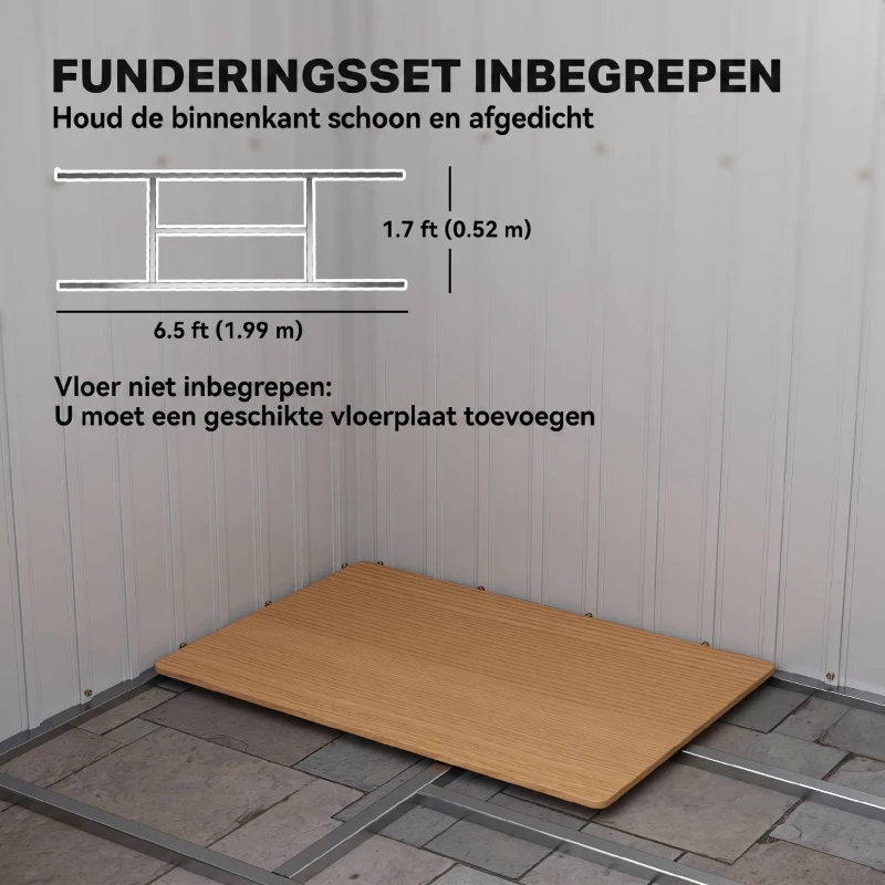 Outsunny Tuinschuur met Ventilatieraampjes, Schuifdeuren, van Gegalvaniseerd Staal, 213 x 130 x 159 cm, Groen