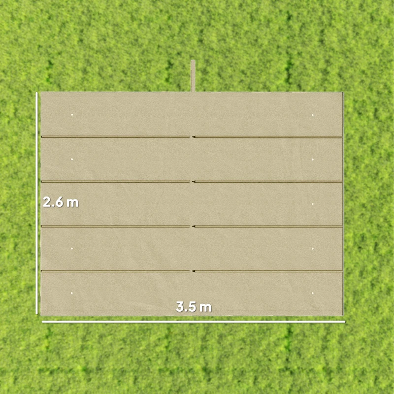 Outsunny Husă pentru Pergolă Gazebo 4x3 m din Poliester Respirable Bej cu 10 Orificii de Drenaj