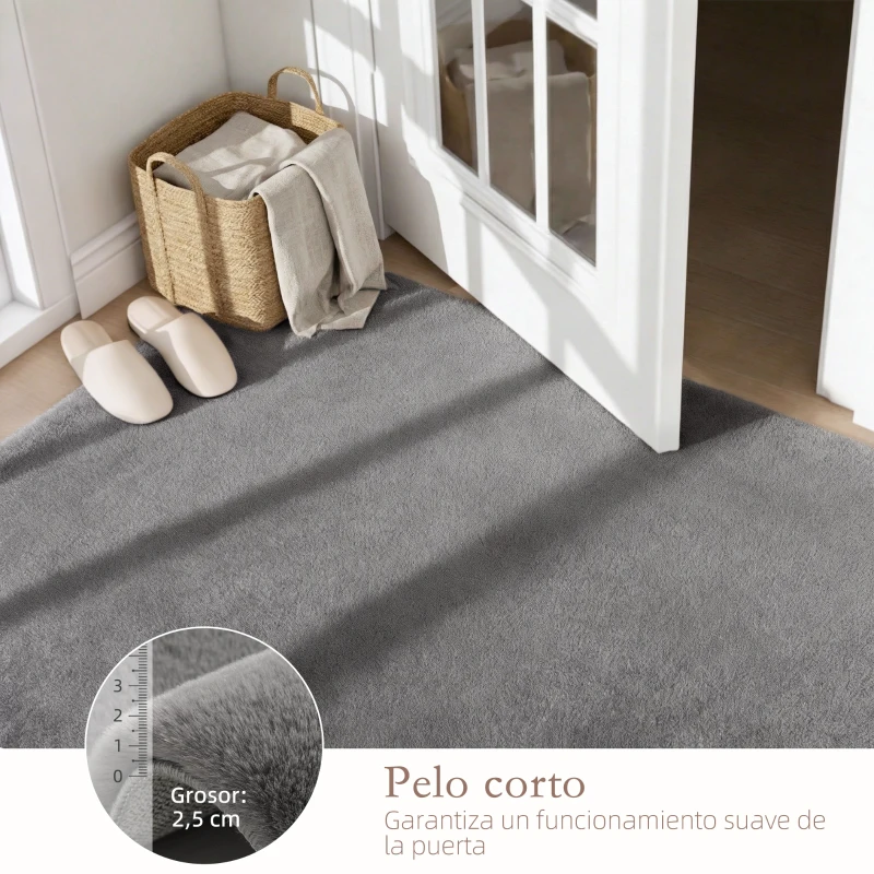 HOMCOM Alfombra Salón 120x160 cm Lavable en Lavadora Pelo Largo Estilo Moderno Tapete para Sala de Estar Dormitorio Gris Claro