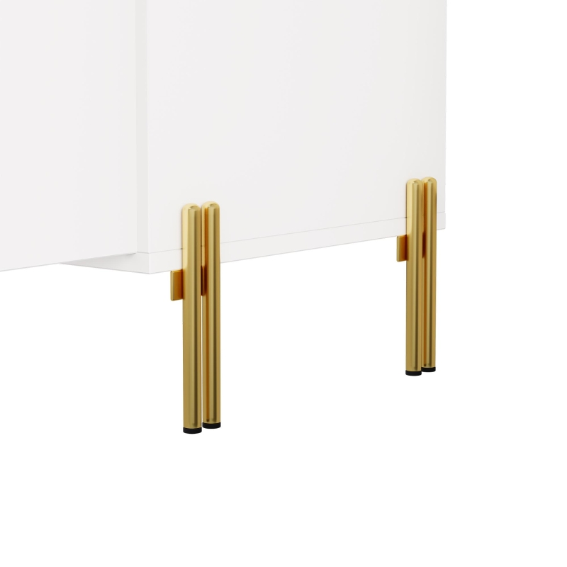 Spacious TV Stand with 4-Door Storage, Functional TV Cabinet for Modern and Italian Minimalist Living Rooms, 170L x 38W x 50H cm, White