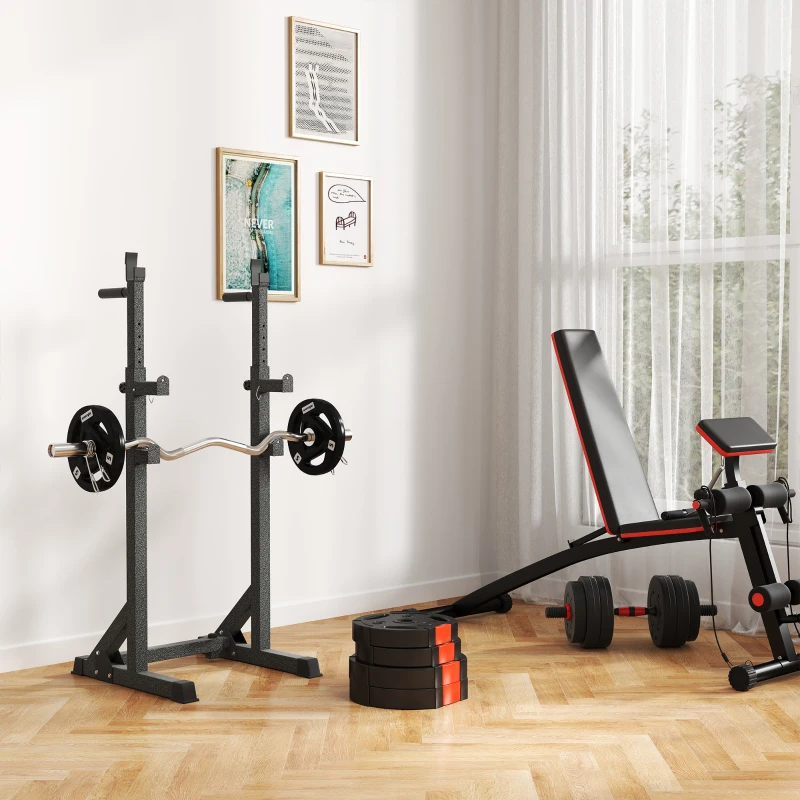 SPORTNOW Zestaw 4 ciężarków do hantli, 2 x 5 kg/10 kg, zestaw obciążników do sztangi 2,5 cm, średnica otworu 30 mm, kolor czarny