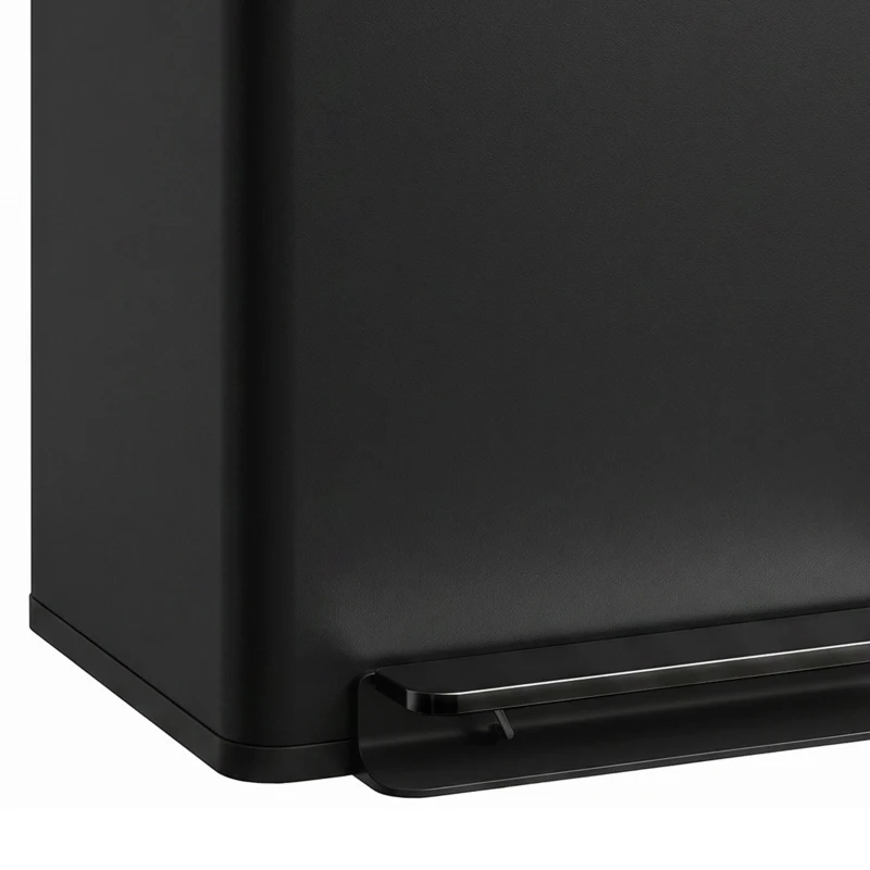 HOMCOM Papelera cocina 50L, papelera con pedal, cubo interior amovible, tapa con cierre suave, 41,7x36,6x62cm, negro