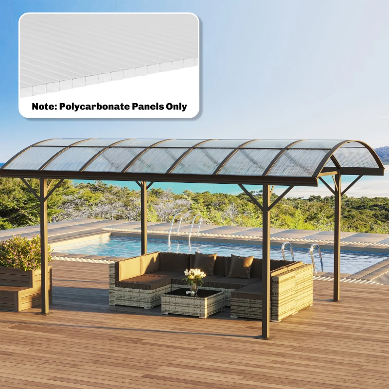 Outsunny Set di 10 Lastre Alveolari in Policarbonato, 120x60 cm, Anti-UV, Tagliabili, per Serre, Pensiline, Tettoie