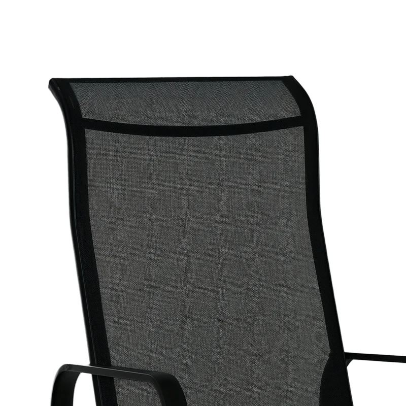 Outsunny Outdoor Gliding Rocking Chair with Sturdy Metal Frame Garden Comfortable Swing Chair, Black