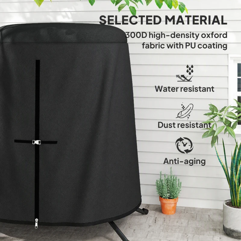 Outsunny 196 x 230 cm Hanging Egg Chair Protective Cover - Black