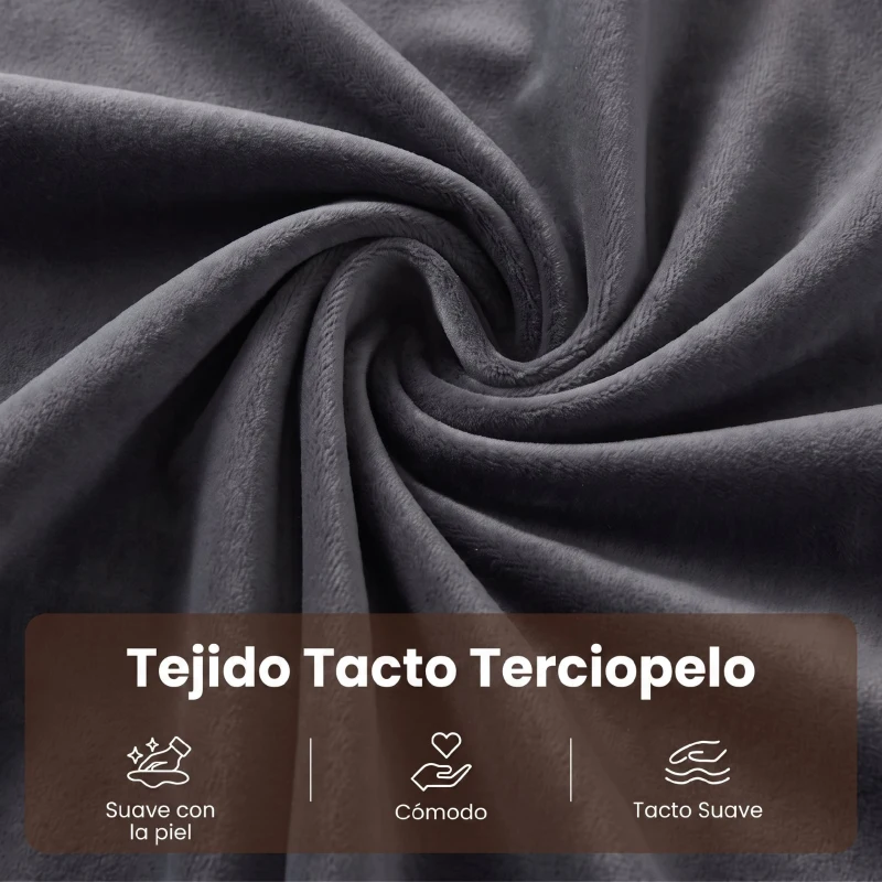 HOMCOM Sofá Cama 1 Plaza Convertible 4 en 1 Sillón Cama Tapizado en Terciopelo Respaldo Ajustable Gris Oscuro