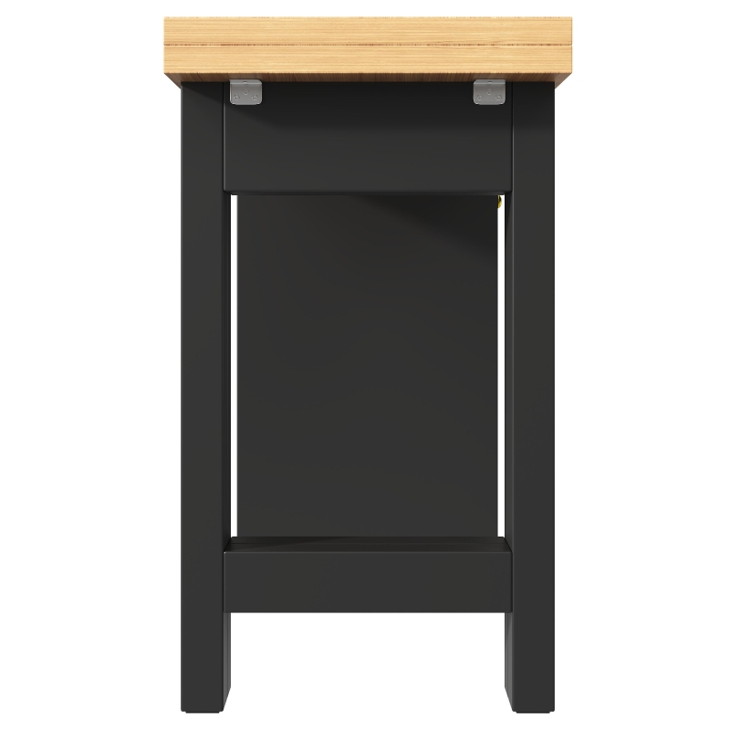 Extendable Kitchen Island with LED Lighting and Glass Cabinets, Space-Saving Dining Cart for Cosy Flats, 120L x 40W x 75.5H cm, Black