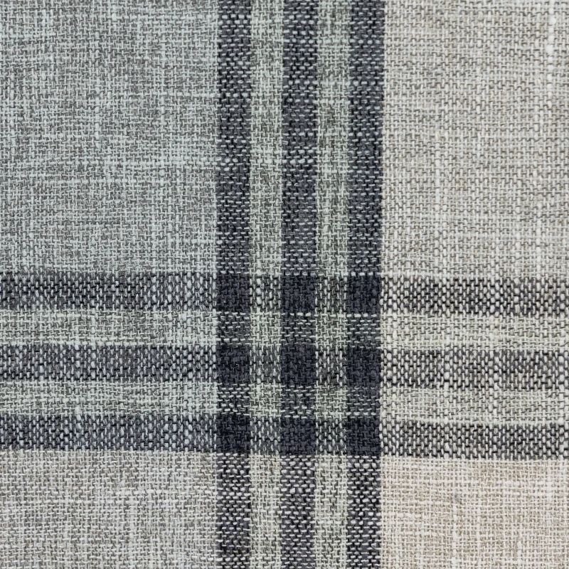 HOMCOM Faux Linen Armchair with Thick Spring Cushion, Wingback Accent Chair with High Back, Solid Wood Legs, Mixed Plaid