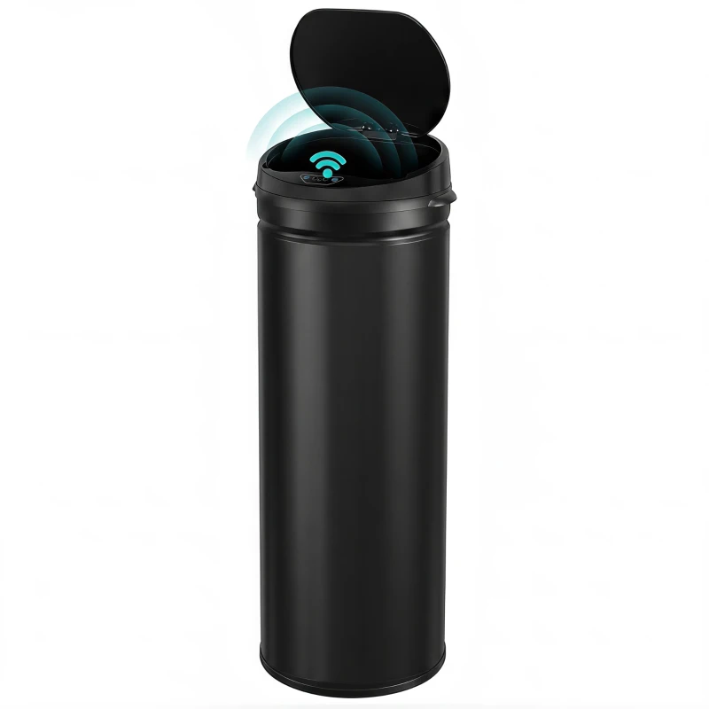HOMCOM 50 Liter Sensor-Mülleimer mit Soft-Close-Funktion, berührungsfreier Abfalleimer aus Edelstahl für hygienische Küchen